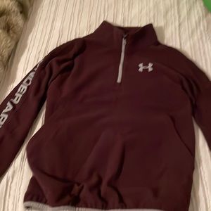 Under Armour girls maroon half zip hoodie